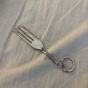 Antique Silver Fork Keychain